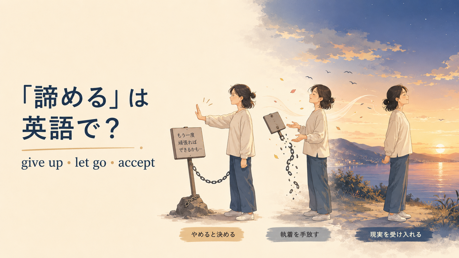 「諦める」は英語で？ give up・let go・accept