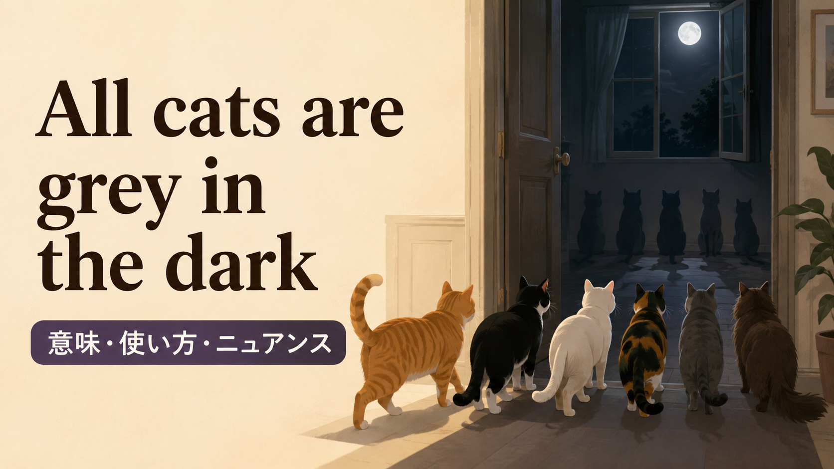 All cats are grey in the darkの意味と使い方｜ニュアンス・例文・言い換え