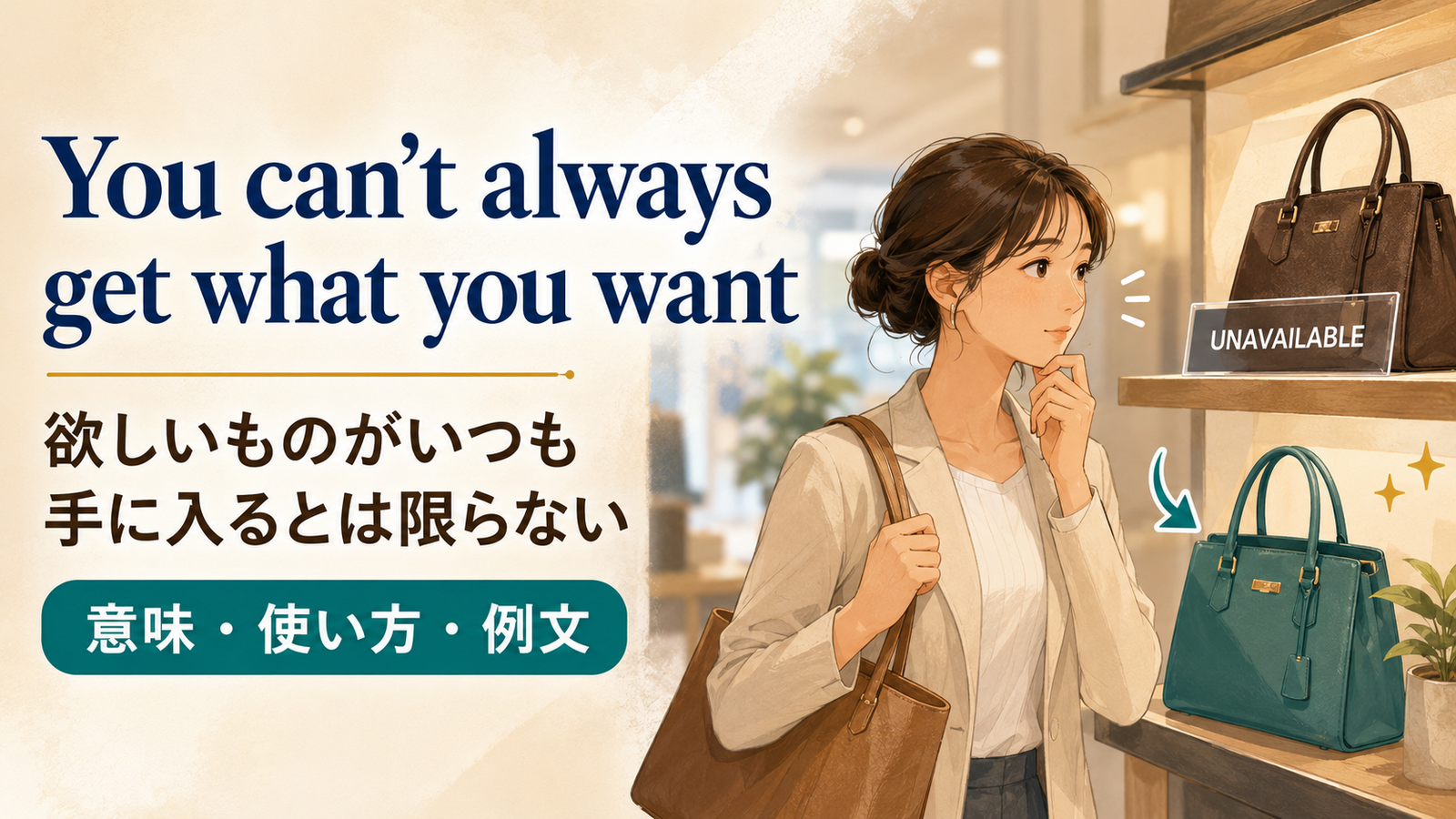 You can’t always get what you wantの意味は？使い方・ニュアンス・例文と簡単な言い換え