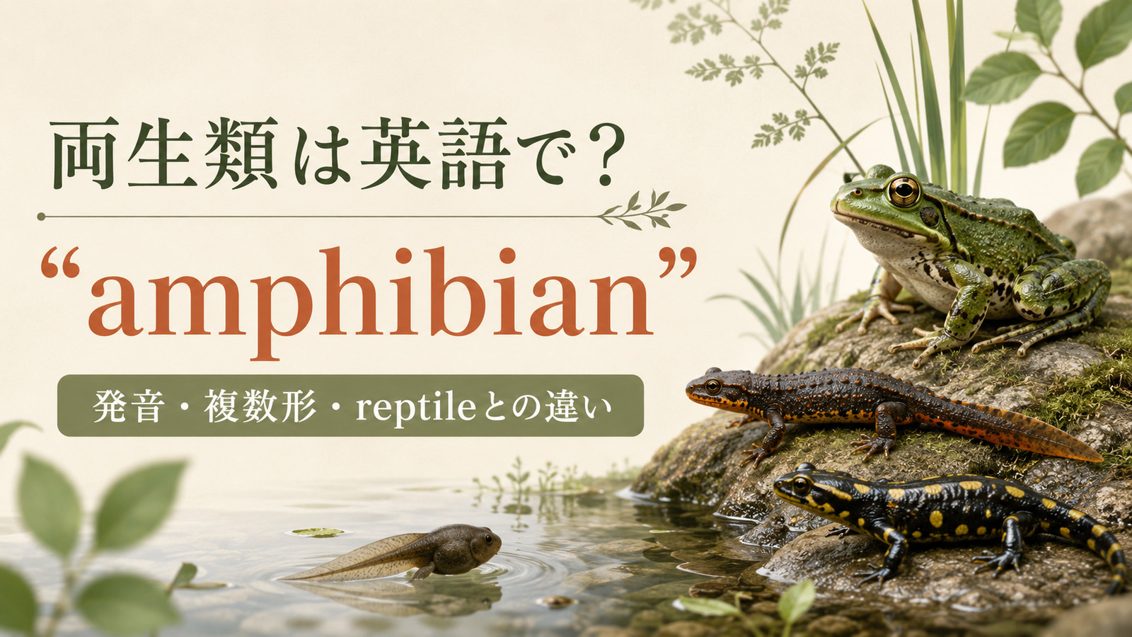 両生類は英語でamphibianと紹介するアイキャッチ画像