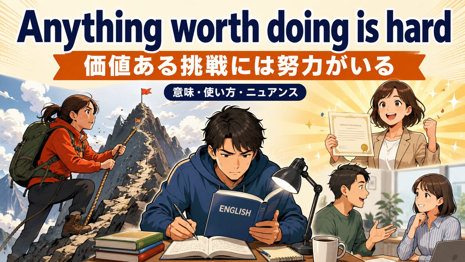 Anything worth doing is hardの意味と使い方