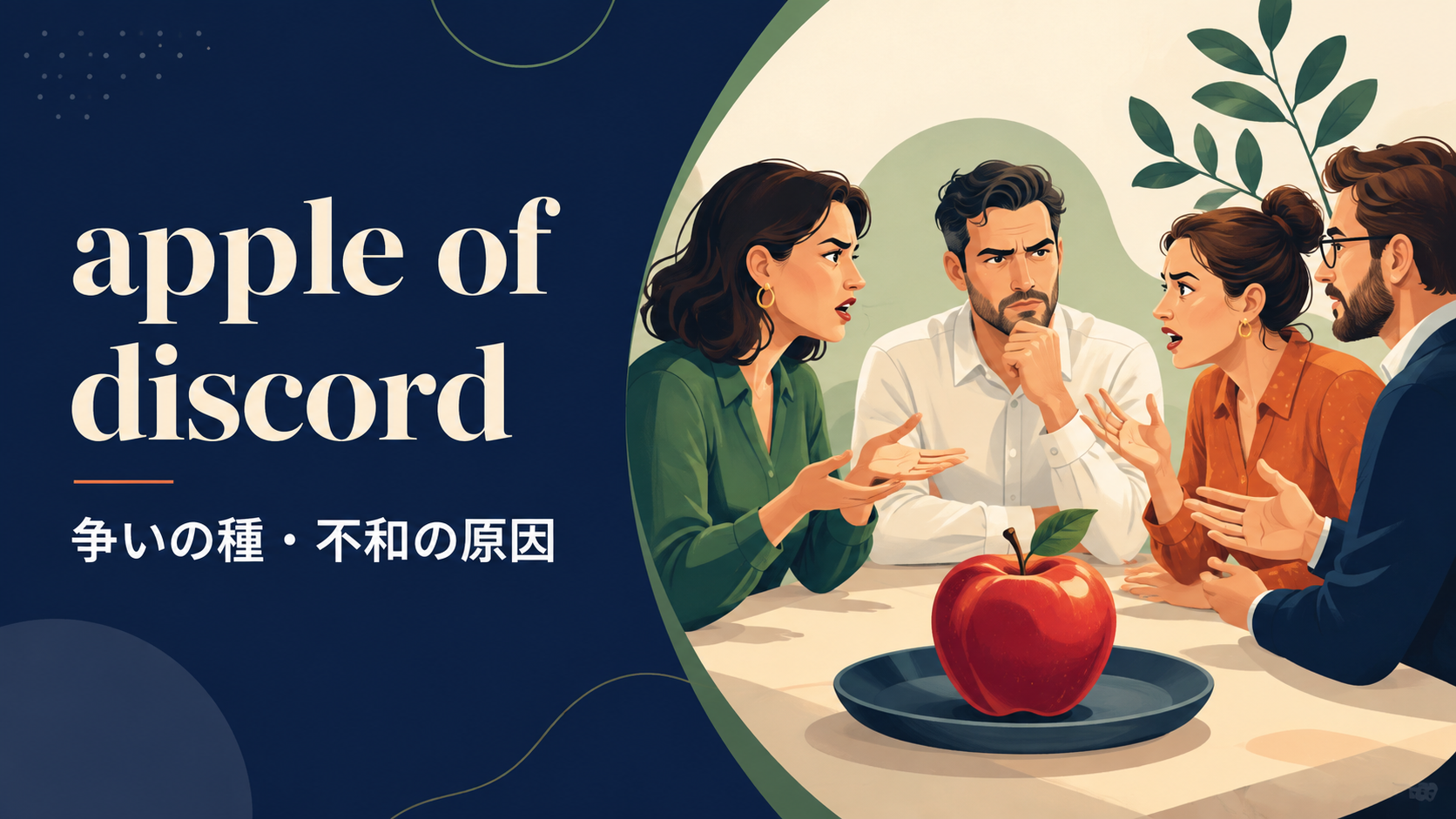 apple of discordの意味は？「争いの種・不和の原因」の使い方・ニュアンスと例文
