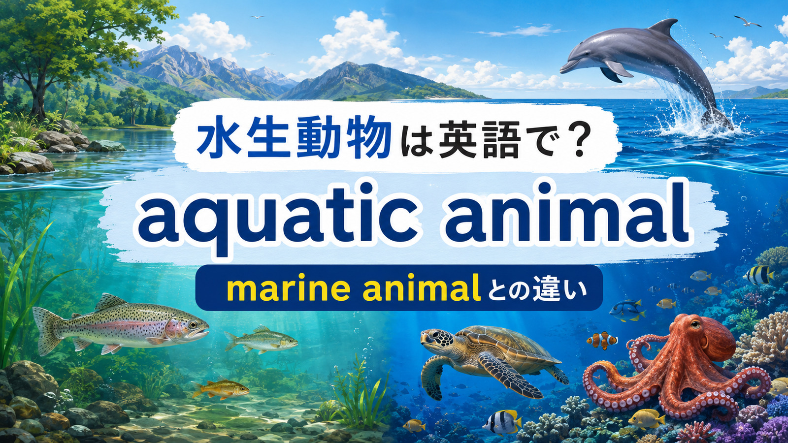 水生動物は英語で｜aquatic animalの意味