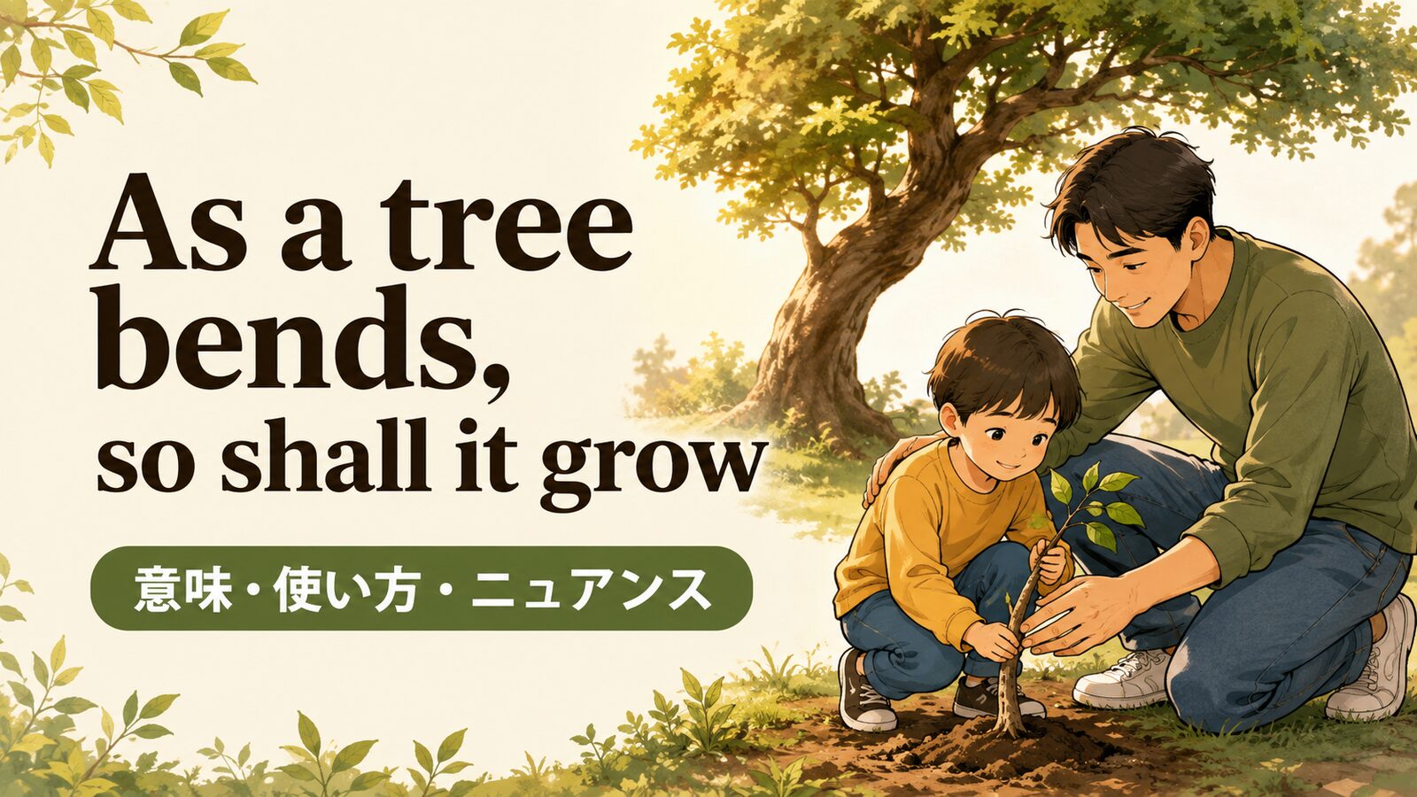 As a tree bends, so shall it growの意味・使い方・ニュアンスを例文で解説
