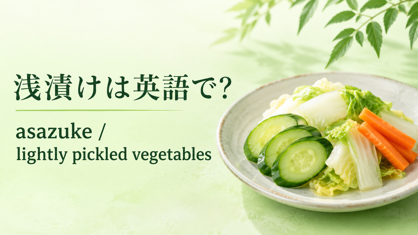 浅漬けを英語で解説するアイキャッチ画像