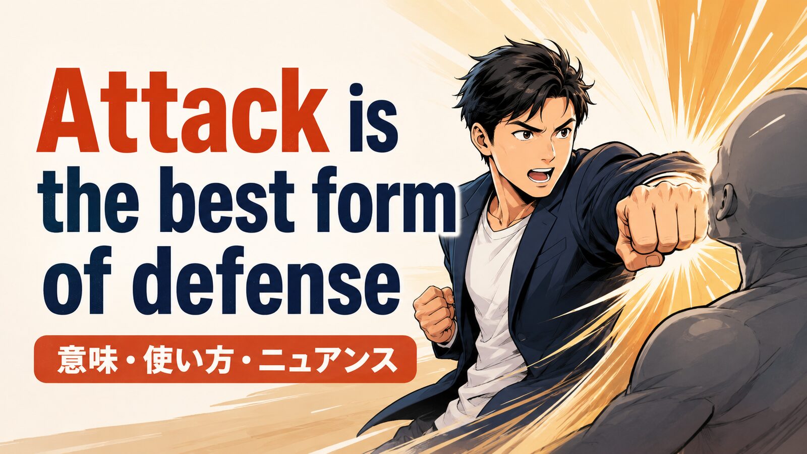 Attack is the best form of defenseの意味・使い方・ニュアンスを例文で解説