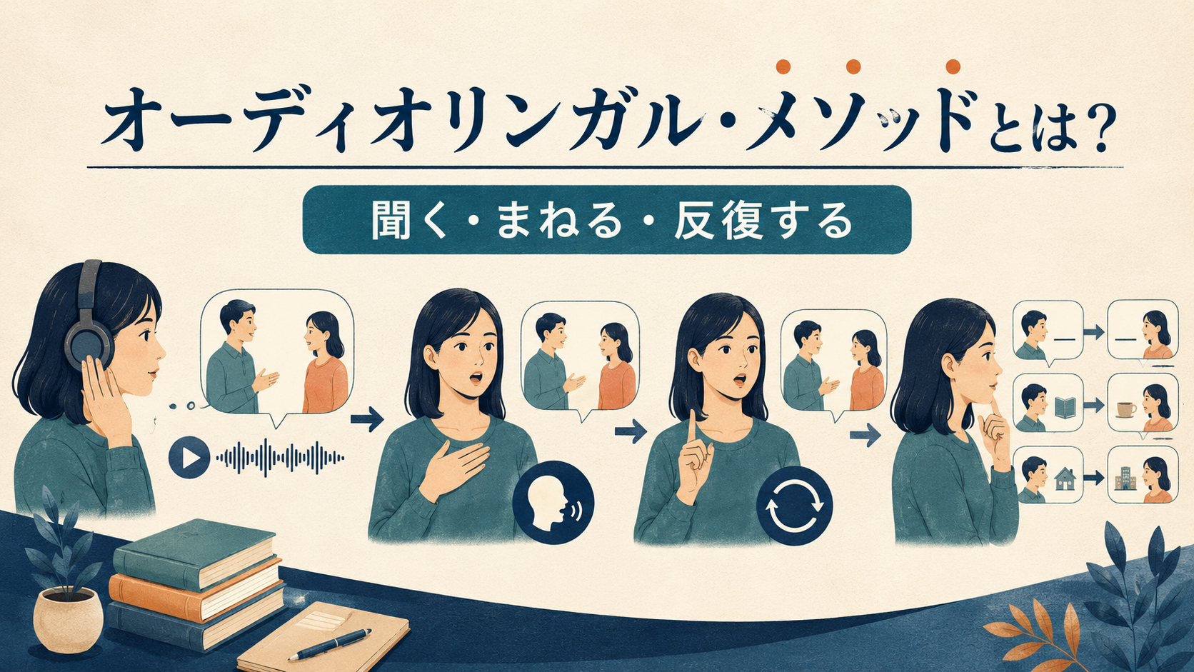 オーディオリンガル・メソッドとは？聞く・まねる・反復する