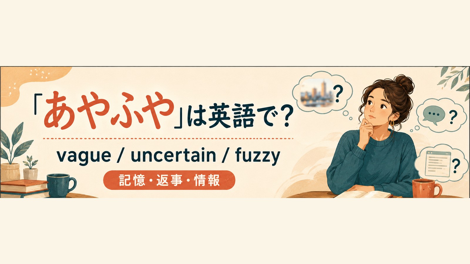 あやふやを英語で言い分けるアイキャッチ