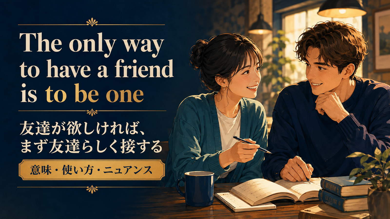 The only way to have a friend is to be oneの意味は？使い方・ニュアンス・例文を解説
