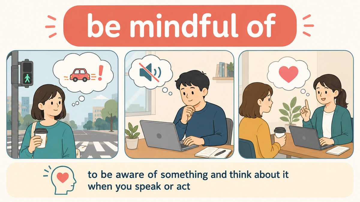 be mindful ofの中心イメージと使い方