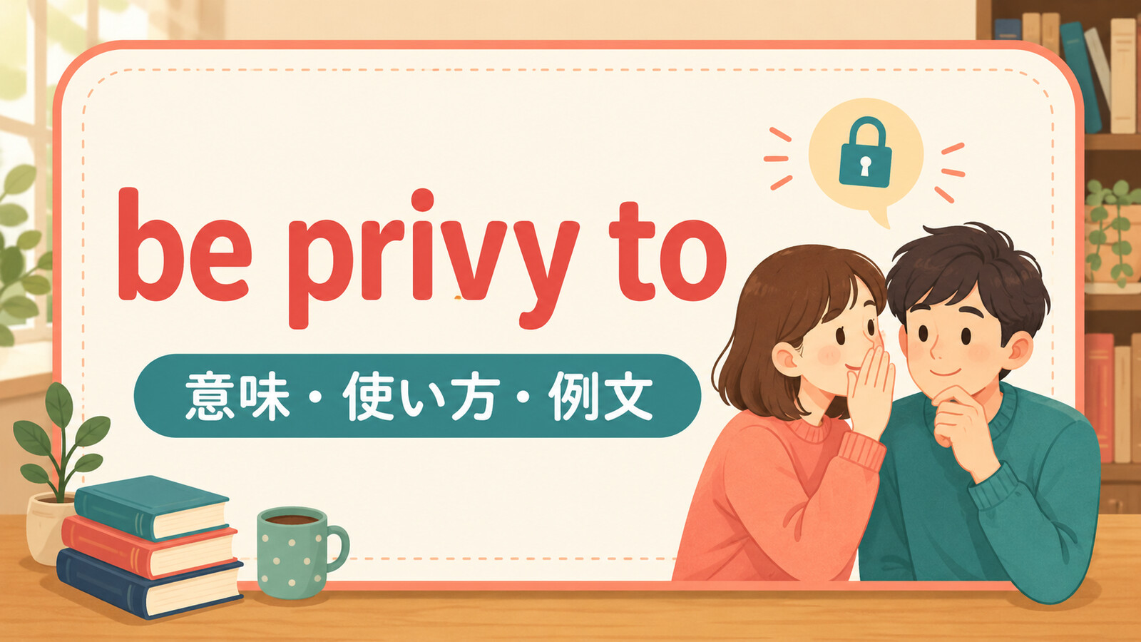 be privy toの意味は？使い方・ニュアンス・例文と簡単な言い換え