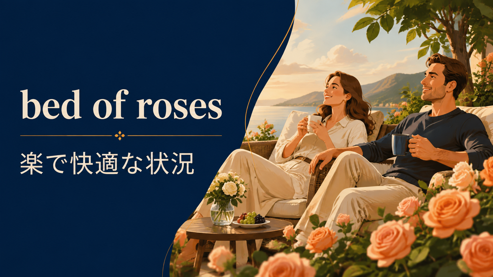 bed of rosesの意味は？「楽で快適な状況・苦労のない生活」の使い方・ニュアンスと例文