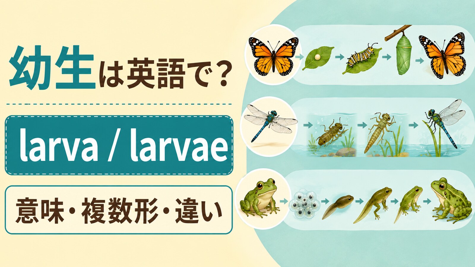 遺伝子・種・生態系の多様性を示す比較図