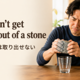 You can't get blood out of a stoneの意味・使い方