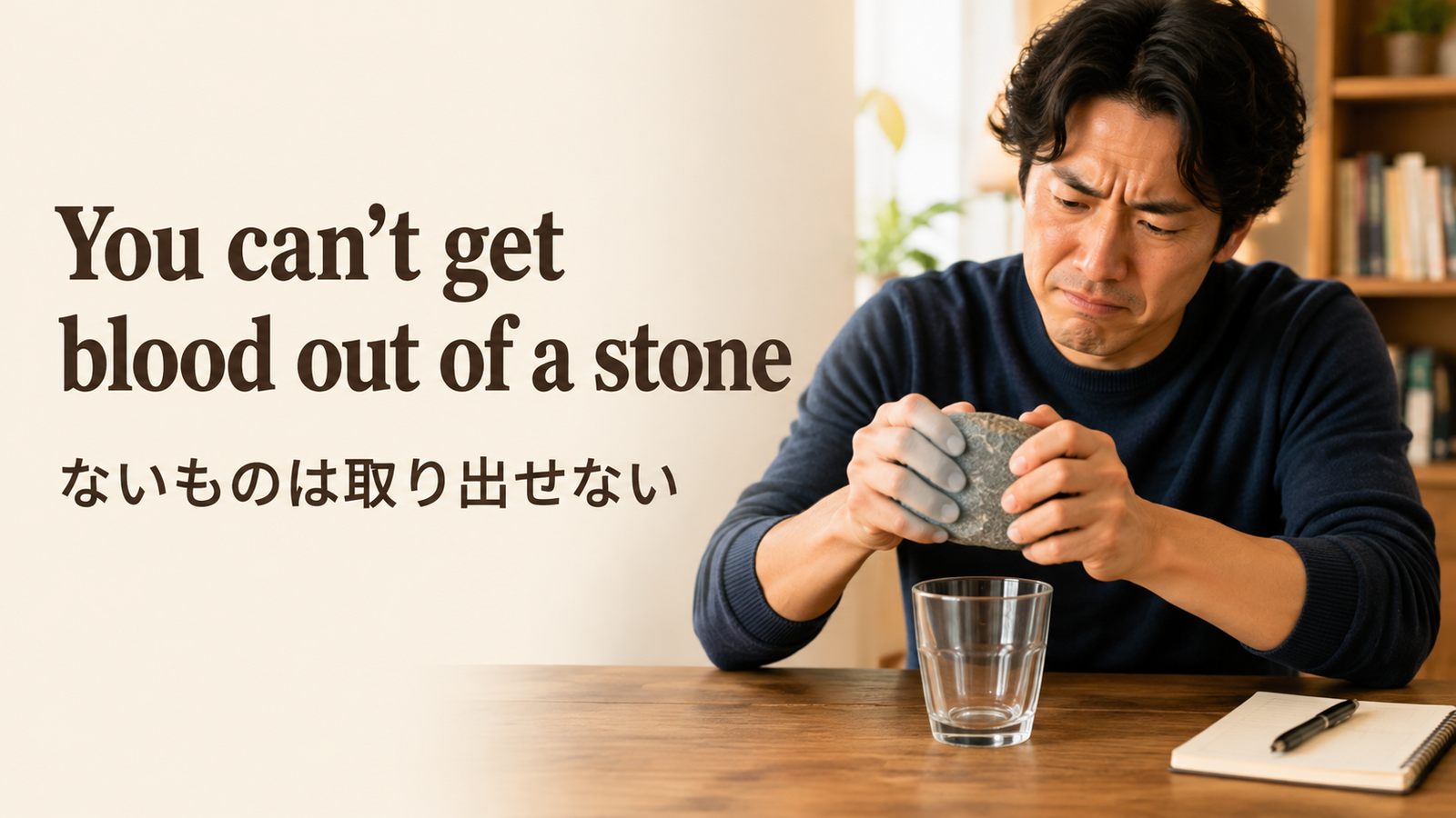 You can’t get blood out of a stoneの意味は？使い方・ニュアンス・例文と簡単な言い換え