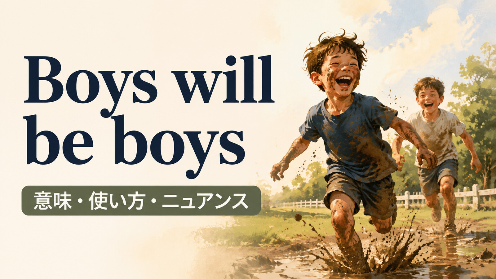 Boys will be boysの意味・使い方｜ニュアンスと例文、似た表現との違い