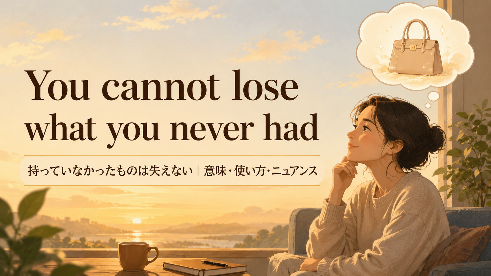 You cannot lose what you never hadの意味と使い方