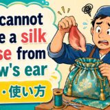 You cannot make a silk purse from a sow's ear.の意味・使い方をコミカルに示すアイキャッチ画像
