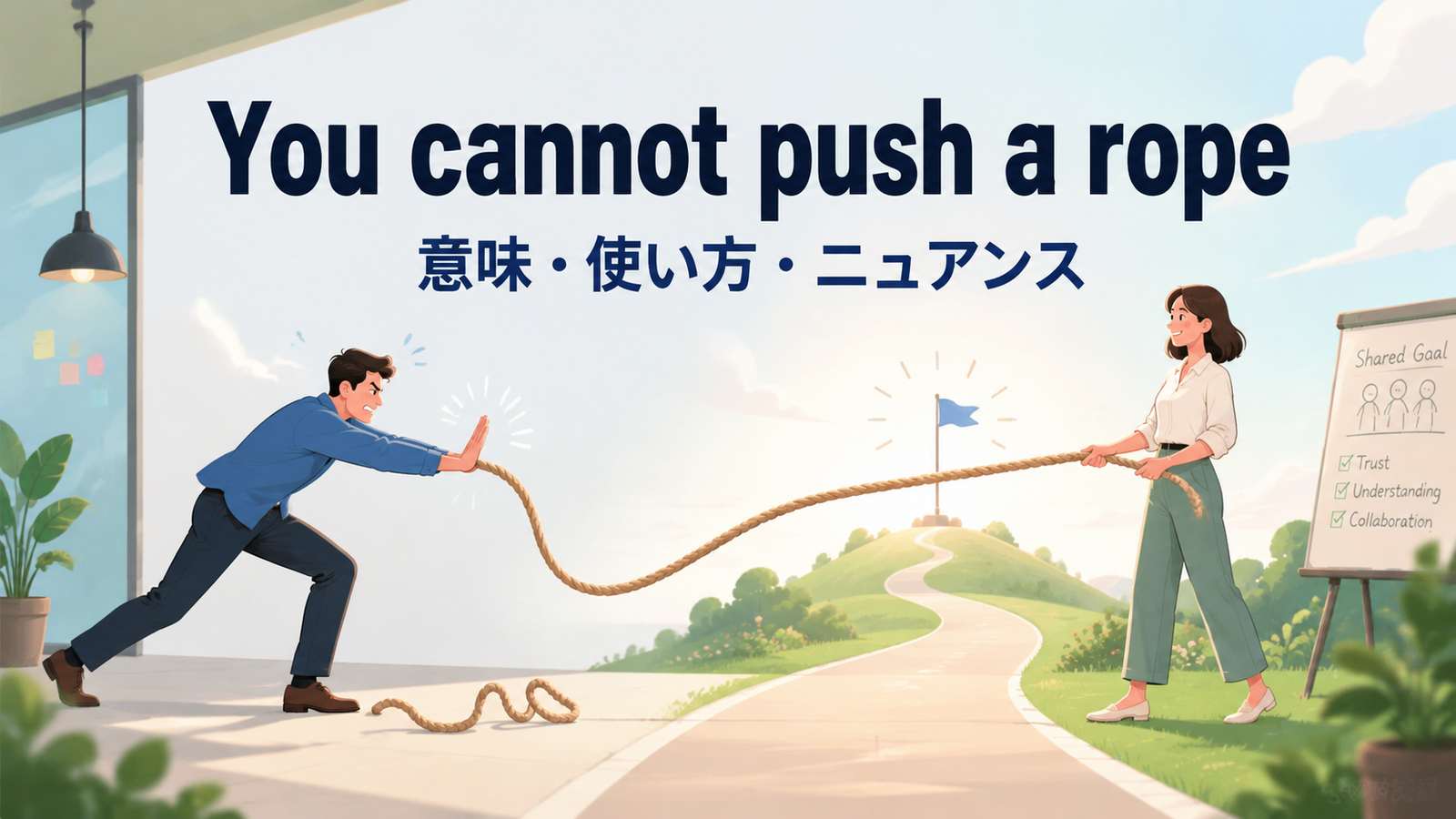 You cannot push a ropeの意味と使い方