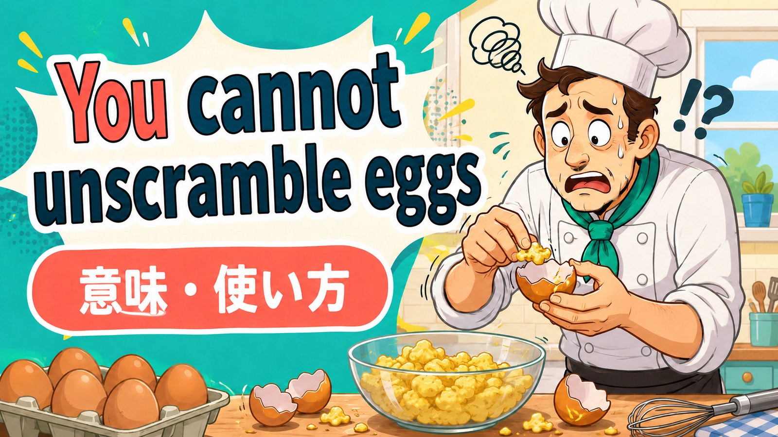 You cannot unscramble eggs.の意味・使い方｜元に戻せない決定を表す英語