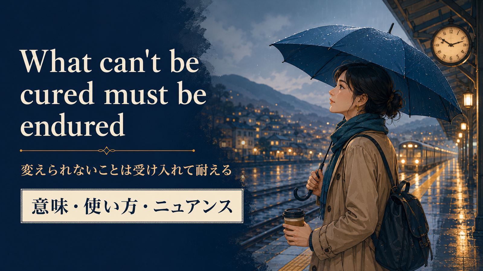 What can’t be cured must be endured の意味・使い方｜ニュアンスと例文を解説