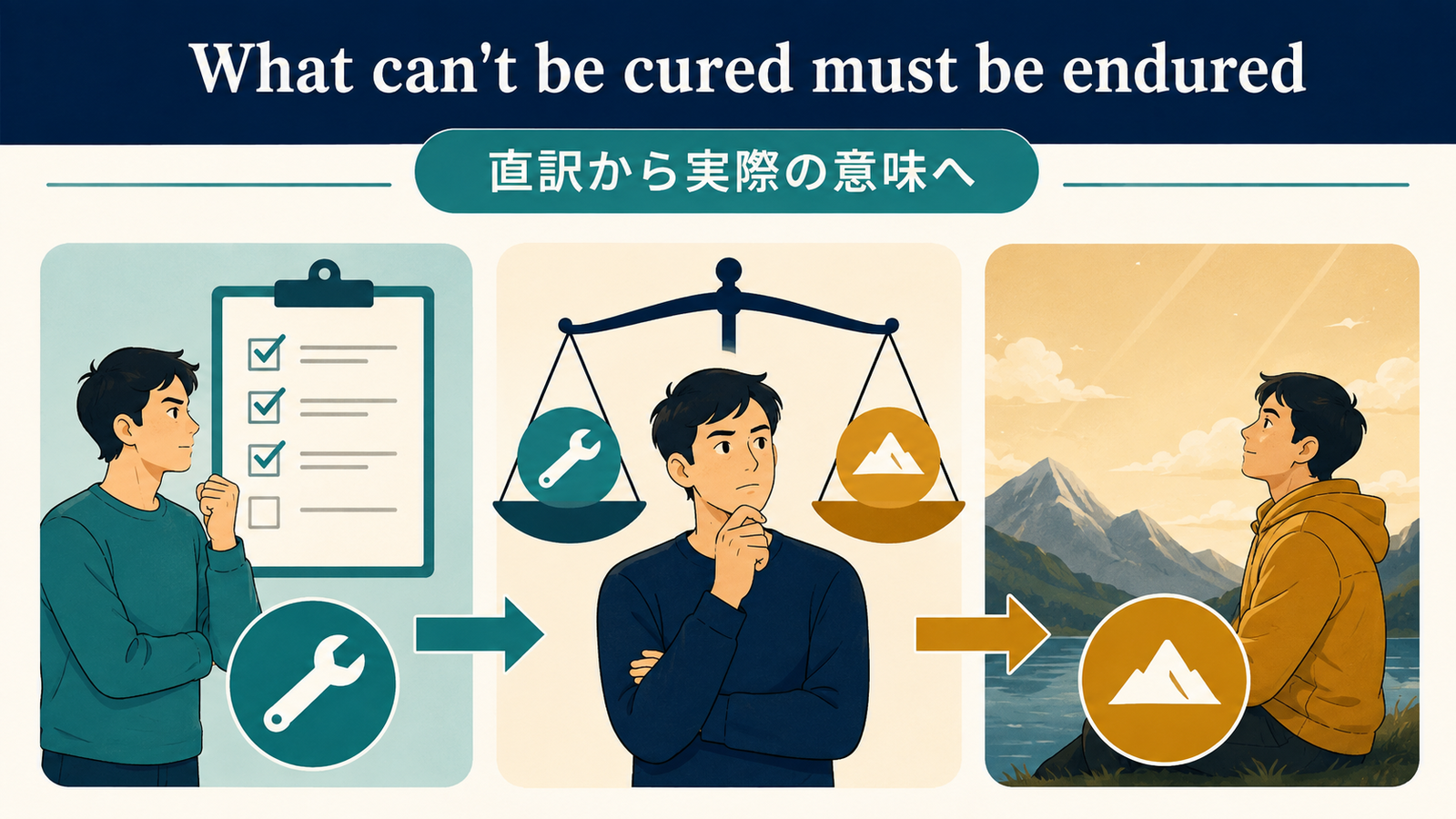 What can't be cured must be enduredのニュアンスを図解
