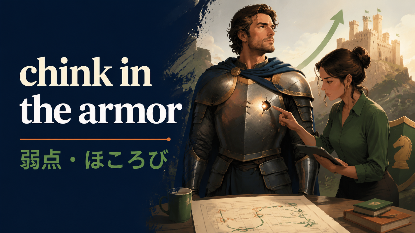 chink in the armorの意味と使い方を解説するアイキャッチ画像