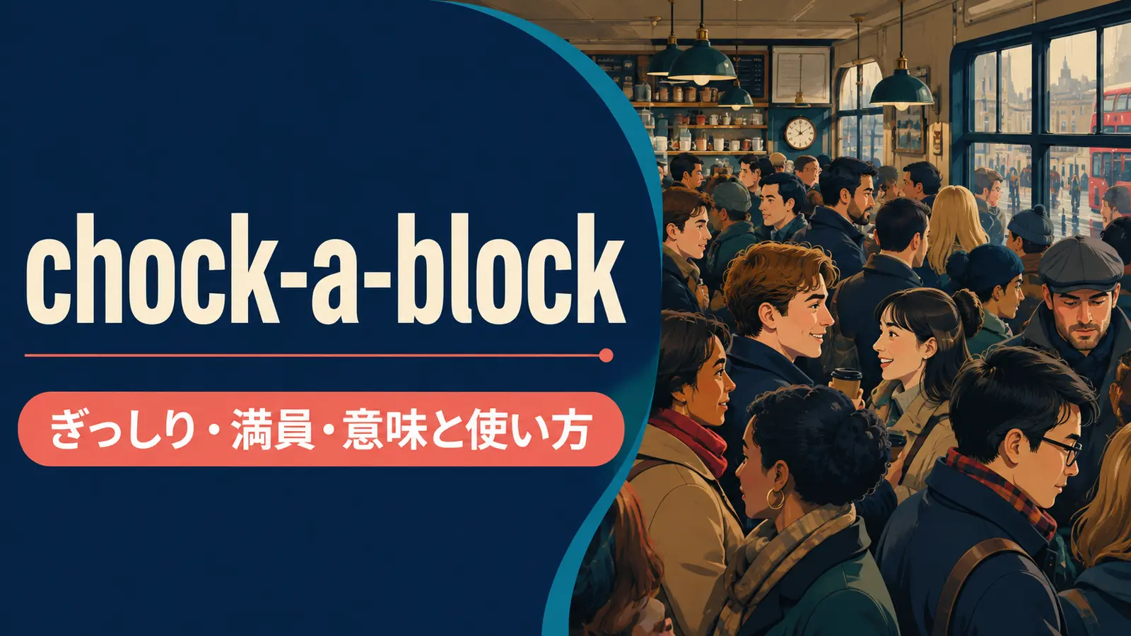chock-a-blockの意味は？使い方・ニュアンス・例文と簡単な言い換え