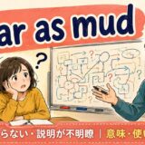 clear as mudの意味・使い方・例文を紹介するアイキャッチ画像