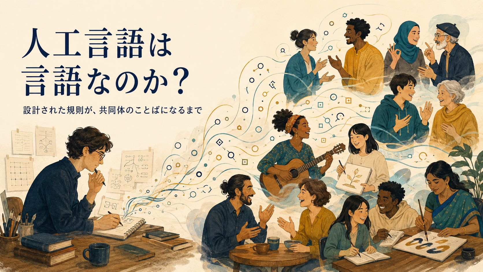 設計された人工言語が共同体のことばへ育つ過程