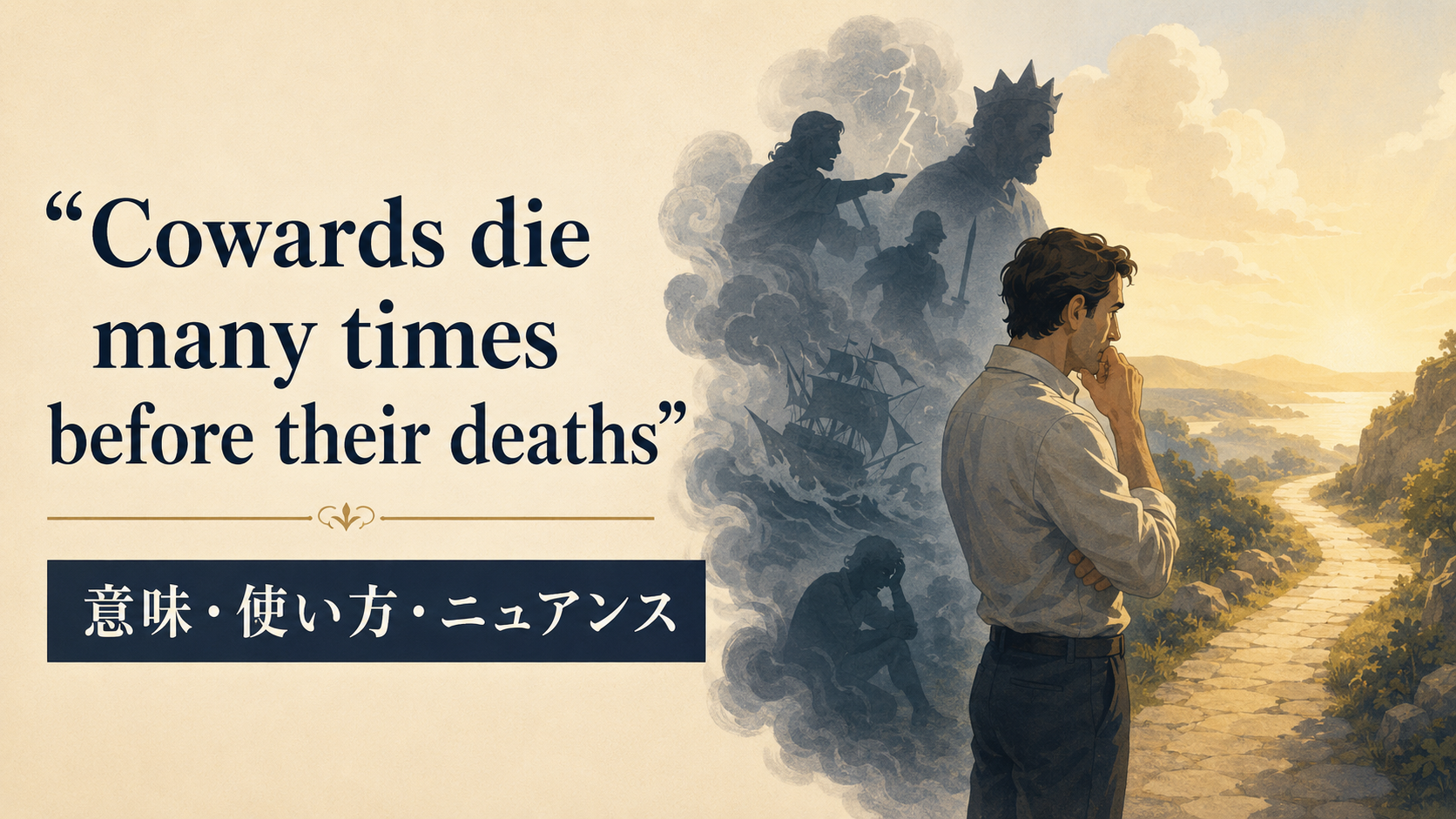 Cowards die many times before their deathsの意味と使い方｜ニュアンス・例文・言い換え