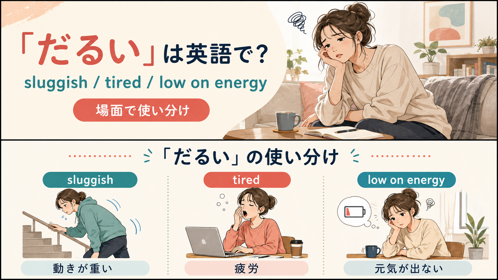 「だるい」を表す英語の使い分け