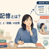 意味記憶とエピソード記憶から宣言的記憶を説明する英語学習図