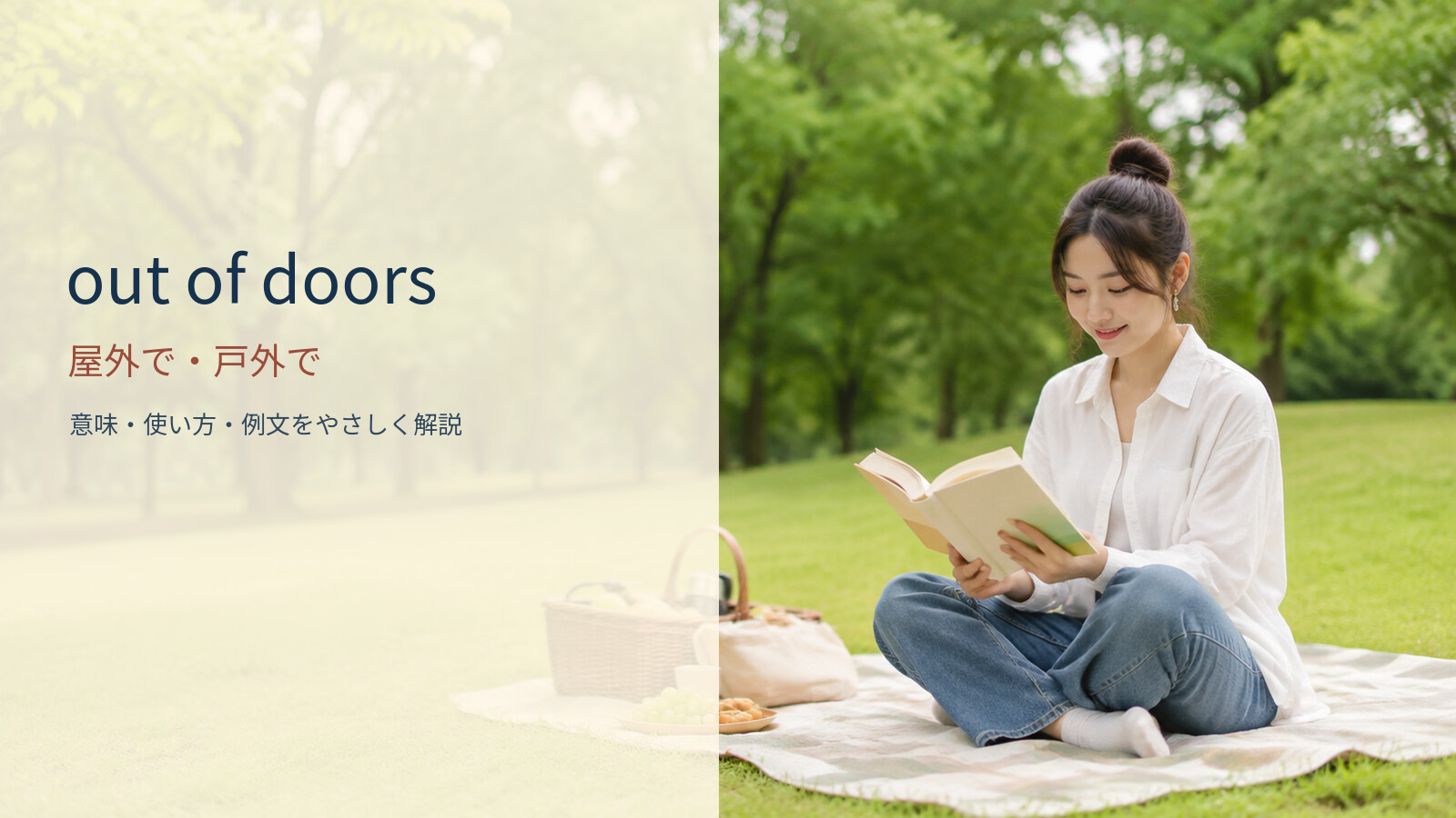 out of doors 屋外で・戸外での意味と使い方