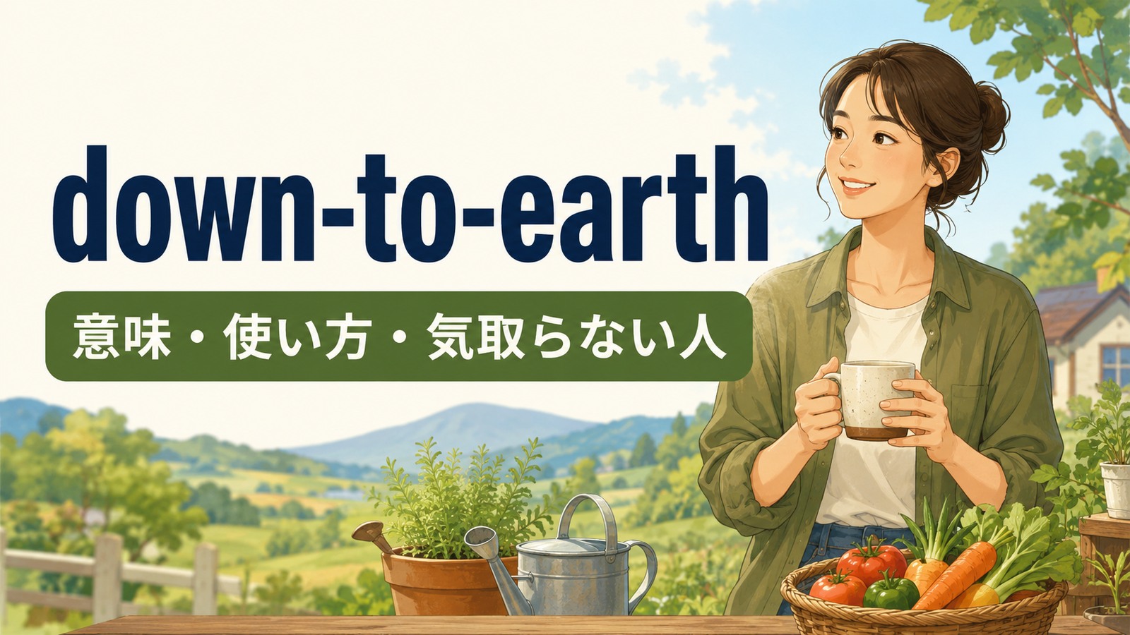 down-to-earthの意味は？使い方・ニュアンスとgroundedとの違い