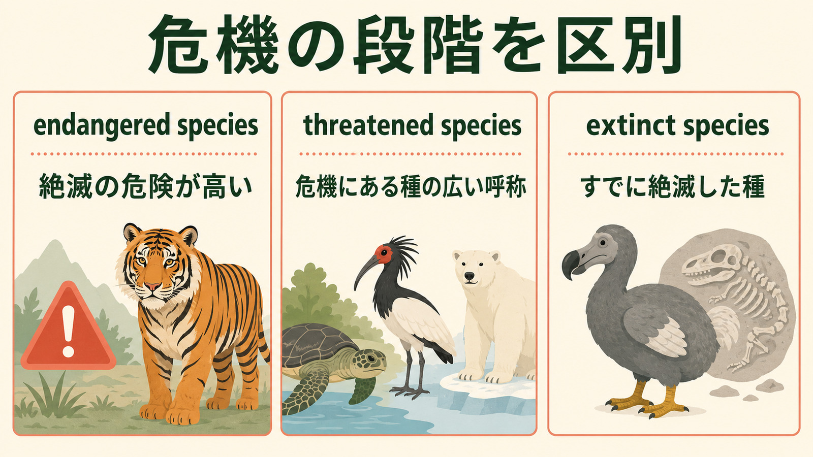 絶滅危惧種は英語で?endangered speciesの表現の違い