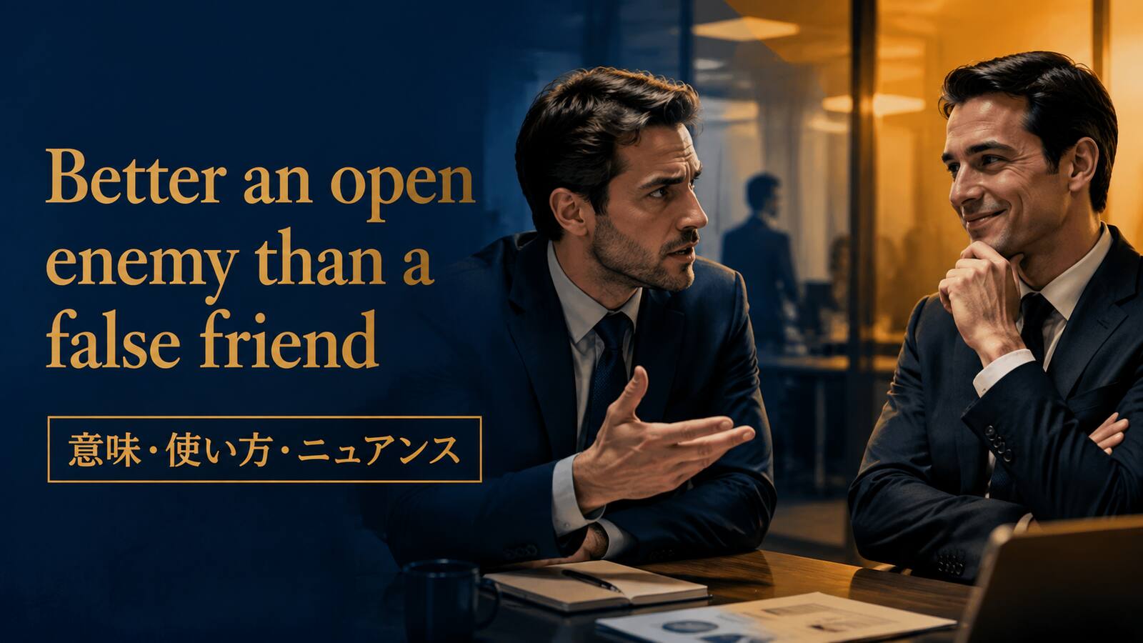 Better an open enemy than a false friend の意味は？使い方・ニュアンス・例文を解説