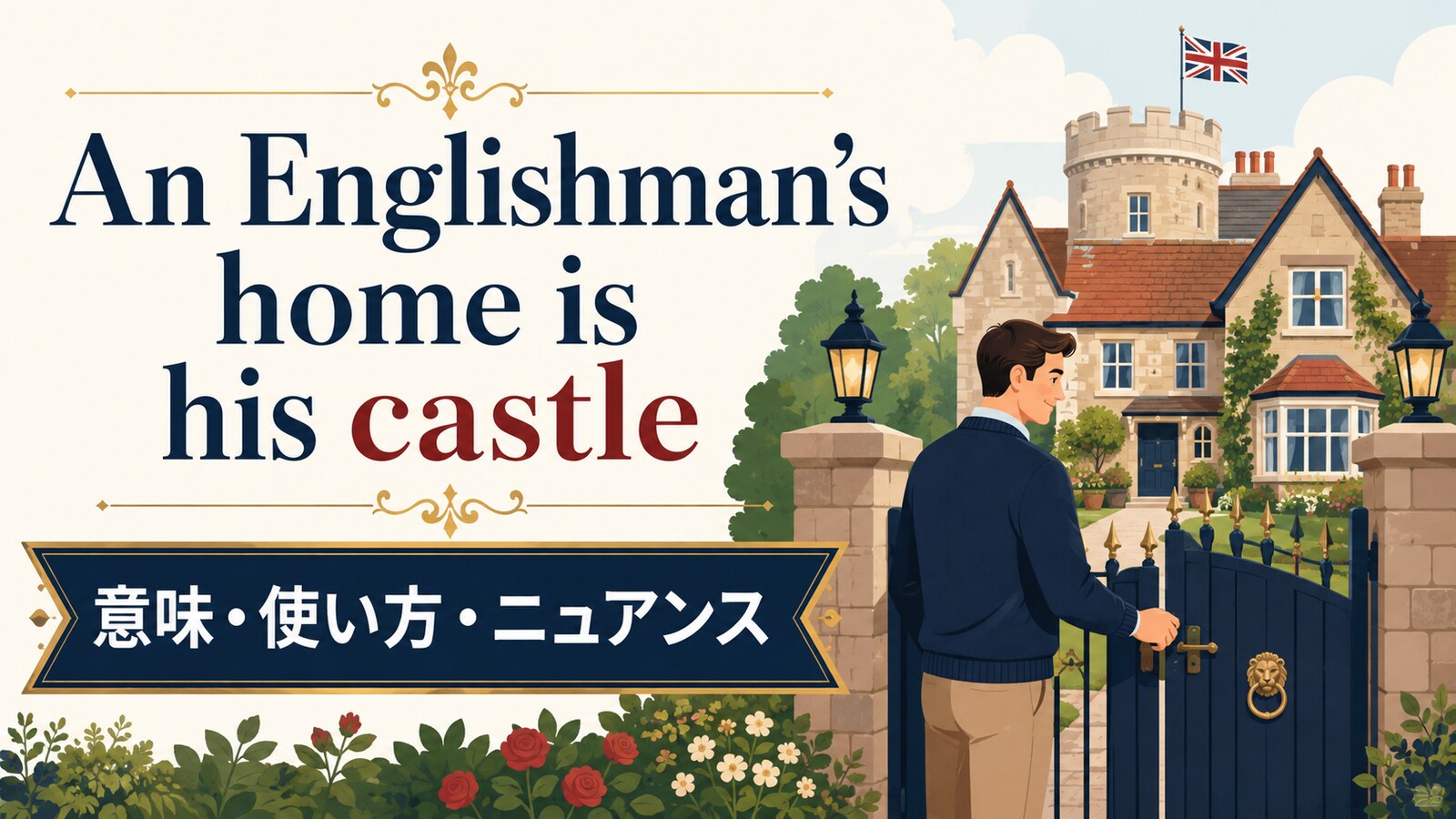 An Englishman’s home is his castleの意味・使い方｜ニュアンスと例文、似た表現との違い