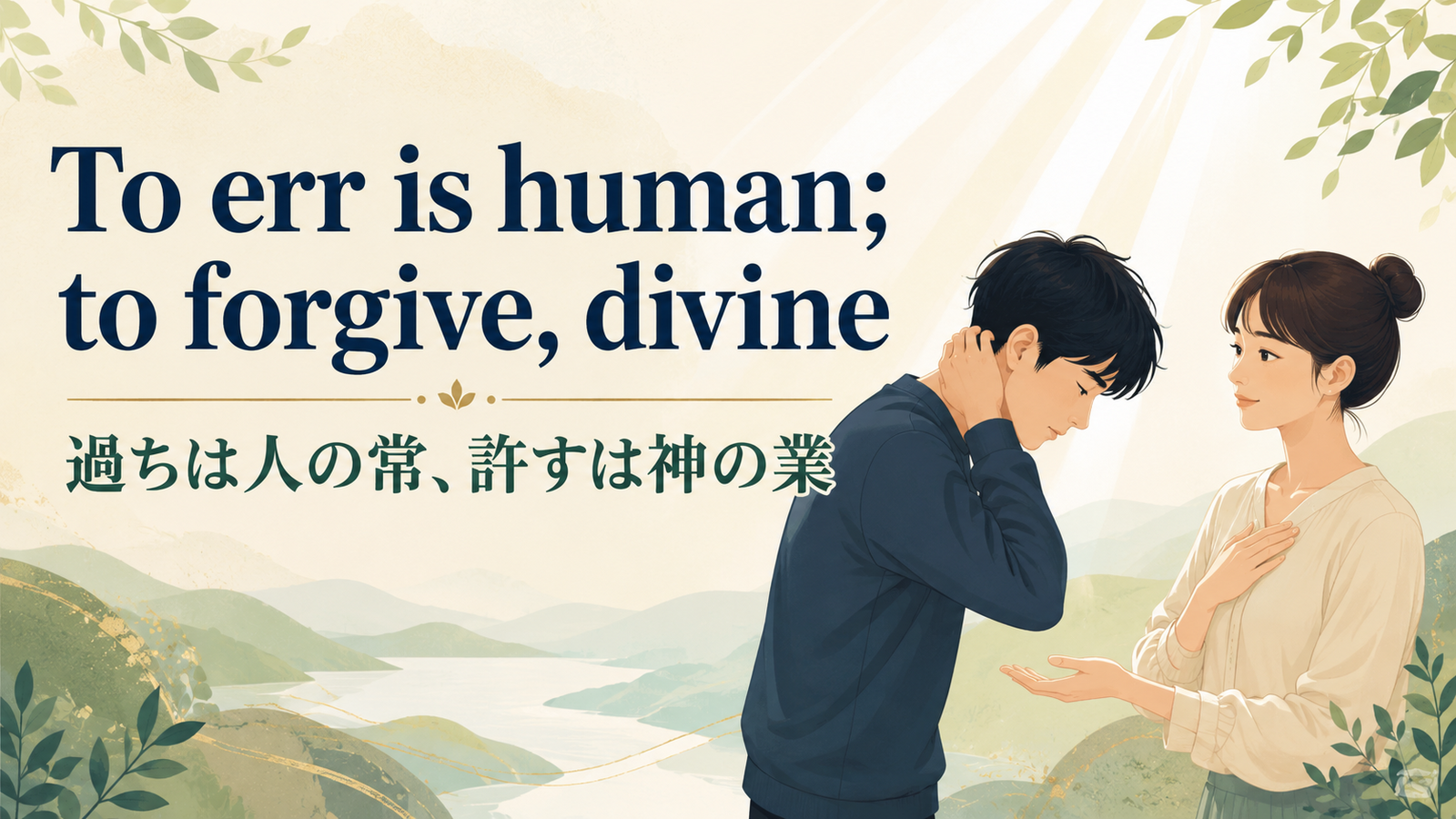 To err is human; to forgive, divine の意味・使い方｜ニュアンスと例文を解説