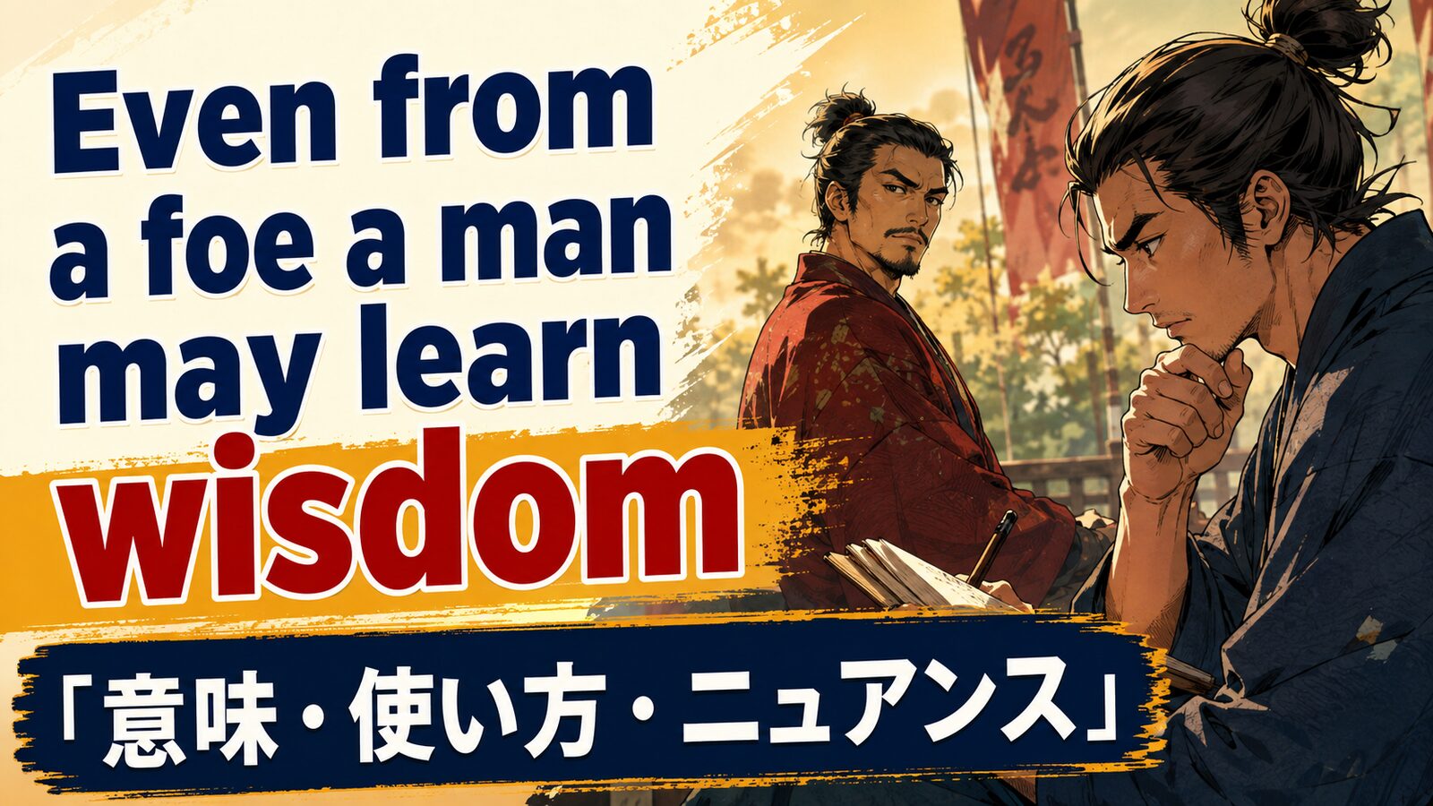 Even from a foe a man may learn wisdomの意味・使い方・ニュアンスを例文で解説