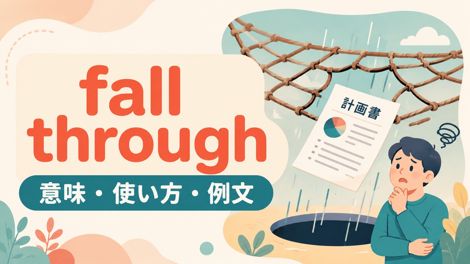 fall throughの意味は？「計画・取引などが不成立に終わる」の使い方・ニュアンスと例文