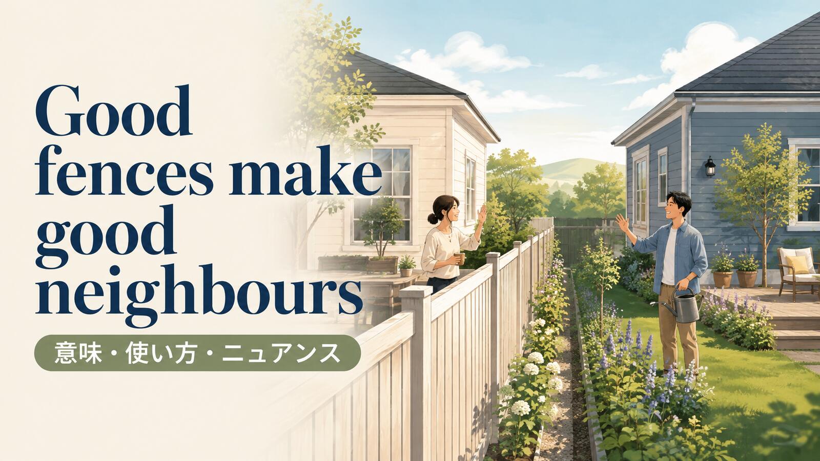 Good fences make good neighbours の意味は？使い方・ニュアンス・例文を解説