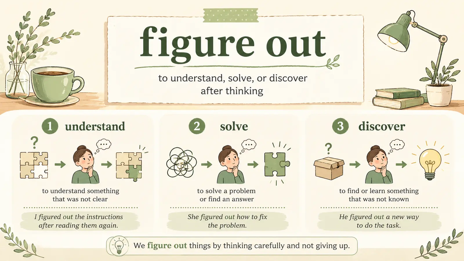 figure outと似た英語表現の違い