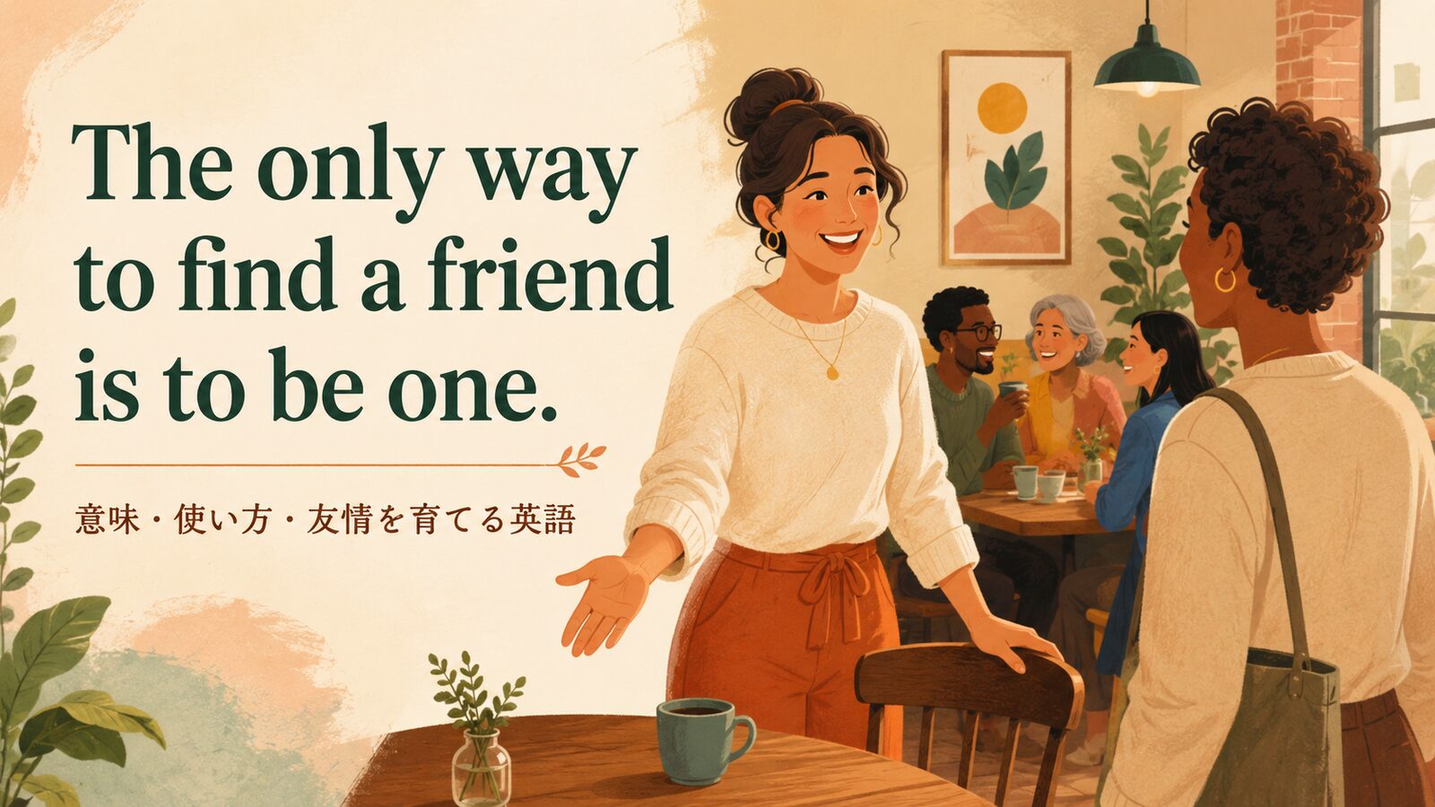 The only way to find a friend is to be one.の意味・使い方｜ニュアンス・例文・似た表現を解説