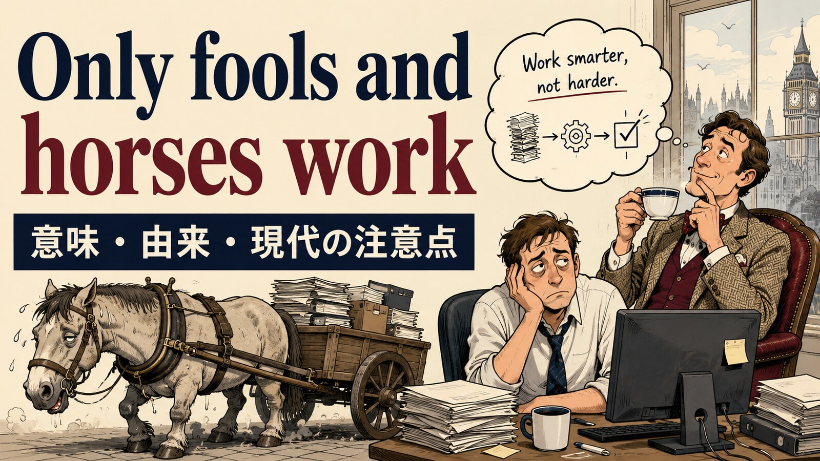 Only fools and horses workの意味・使い方を解説するアイキャッチ