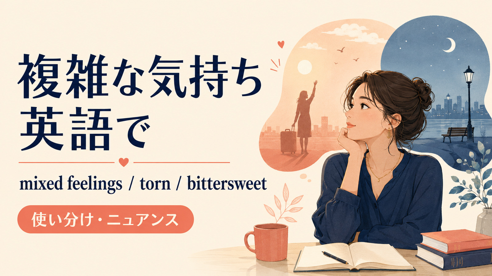 「複雑な気持ち」の英語表現 mixed feelings・torn・bittersweet