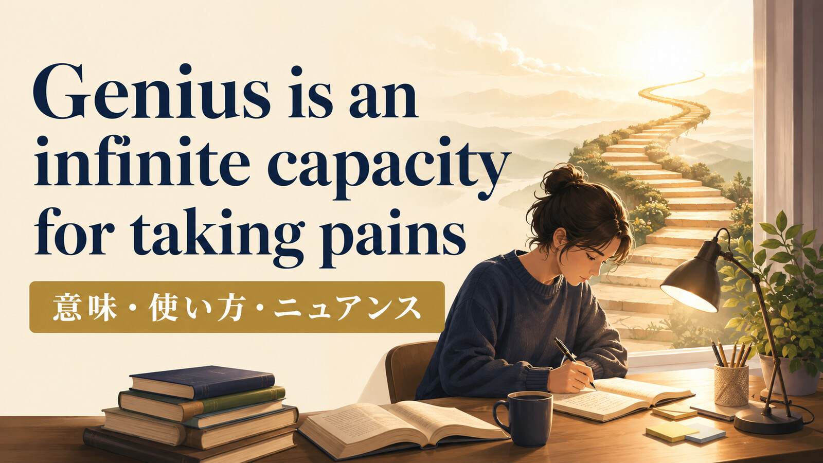 Genius is an infinite capacity for taking painsの意味・使い方｜ニュアンスと例文、似た表現との違い