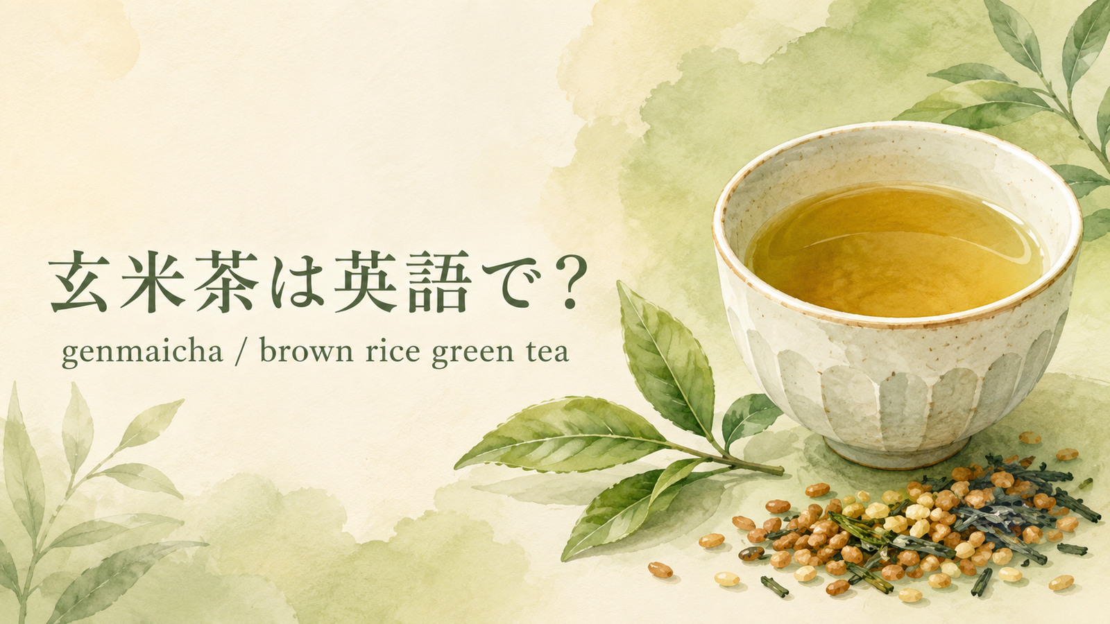 玄米茶を英語で解説するアイキャッチ画像