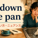 go down the panの意味・使い方・ニュアンスを解説するアイキャッチ画像