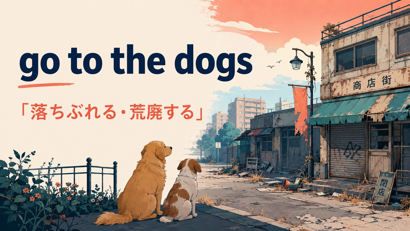 go to the dogsの意味は？「落ちぶれる・荒廃する」の使い方と例文